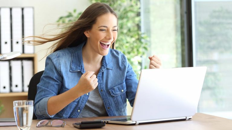 Teen using a computer