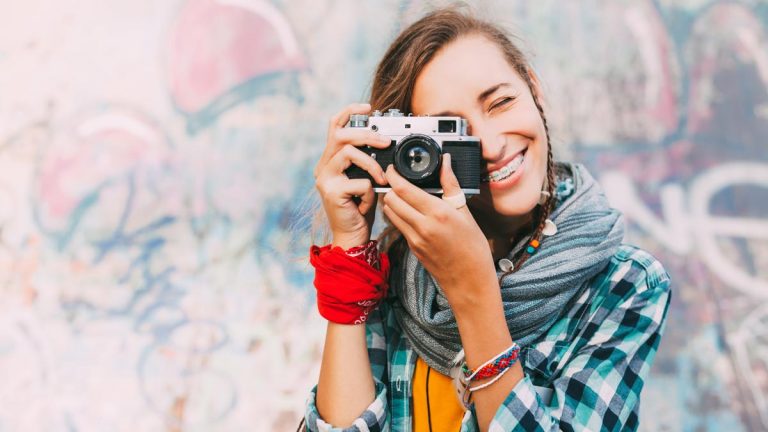 Girl taking a picture