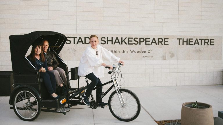 Caleb Nelson and his pedicab