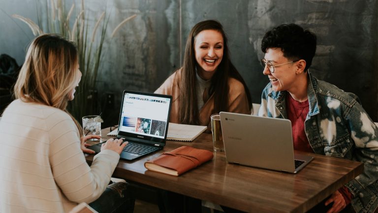 Meeting at a table